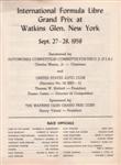 Programme cover of Watkins Glen International, 28/09/1958