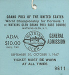 Ticket for Watkins Glen International, 01/10/1967