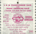 Ticket for Watkins Glen International, 17/06/1973
