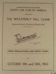 Programme cover of Weatherly Hill Climb, 20/10/1963