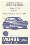 Programme cover of Weatherly Hill Climb, 18/05/1986