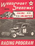 Programme cover of Weedsport Speedway, 11/08/1974