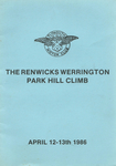 Programme cover of Werrington Park Hill Climb, 13/04/1986