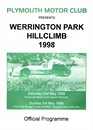 Programme cover of Werrington Park Hill Climb, 03/05/1998