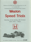 Programme cover of Weston-Super-Mare Speed Trials, 04/10/1987
