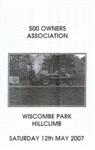 Programme cover of Wiscombe Park Hill Climb, 12/05/2007