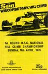 Programme cover of Wiscombe Park Hill Climb, 11/04/1976