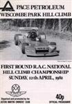 Programme cover of Wiscombe Park Hill Climb, 12/04/1981