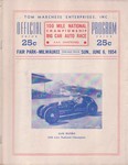 Programme cover of Milwaukee Mile, 06/06/1954