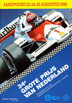 Programme cover of Zandvoort, 25/08/1985