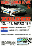 Programme cover of Zolder, 11/03/1984